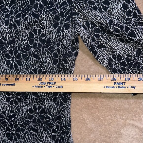 NWT Candalate Women Medium Black White‎ Floral Keyhole Back Fitted Dress (R) - Picture 8 of 10